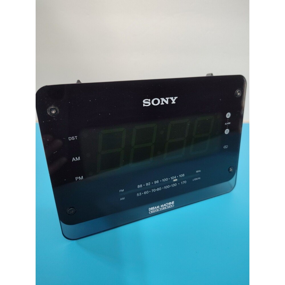Sony Dream Machine Large Display Dual Alarm Clock Radio Auto Time Set - ICF-C414